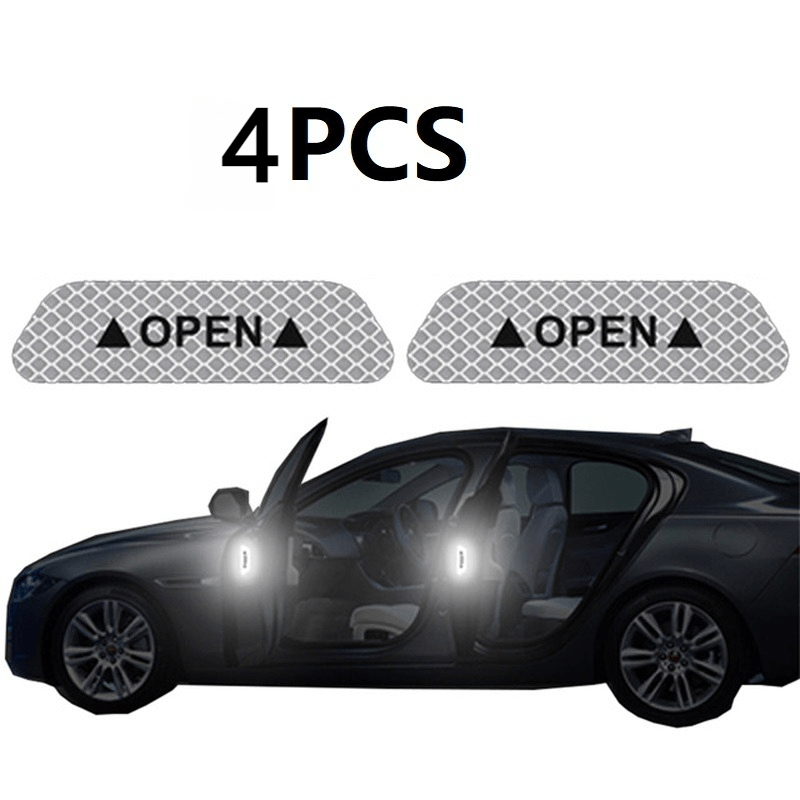 4PCS Car Door Reflective Warning Stickers: Increase Visibility & Safety