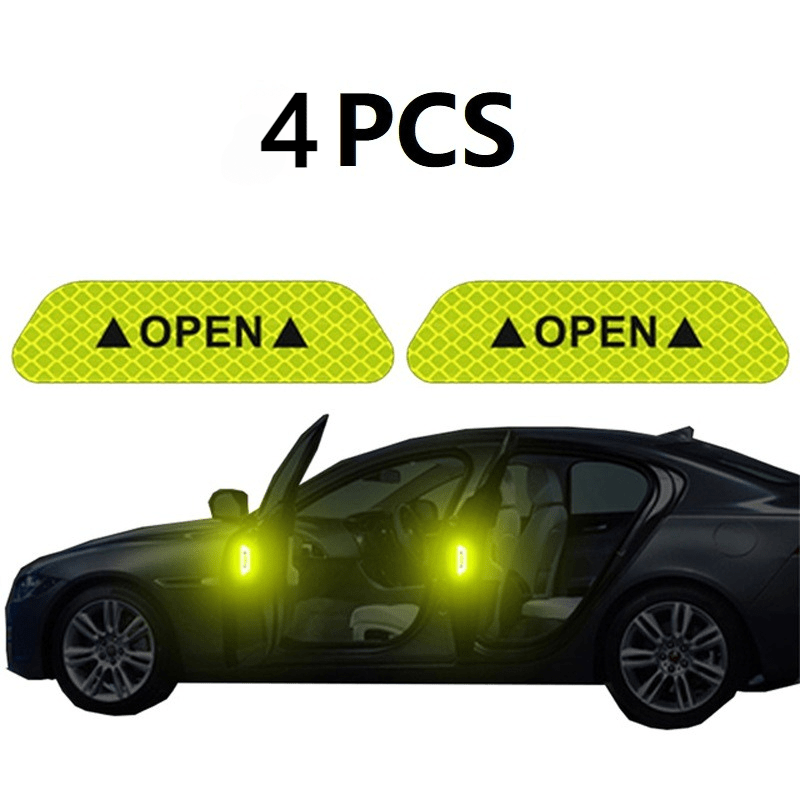 4PCS Car Door Reflective Warning Stickers: Increase Visibility & Safety