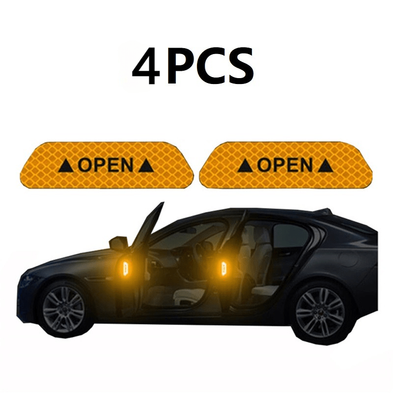 4PCS Car Door Reflective Warning Stickers: Increase Visibility & Safety