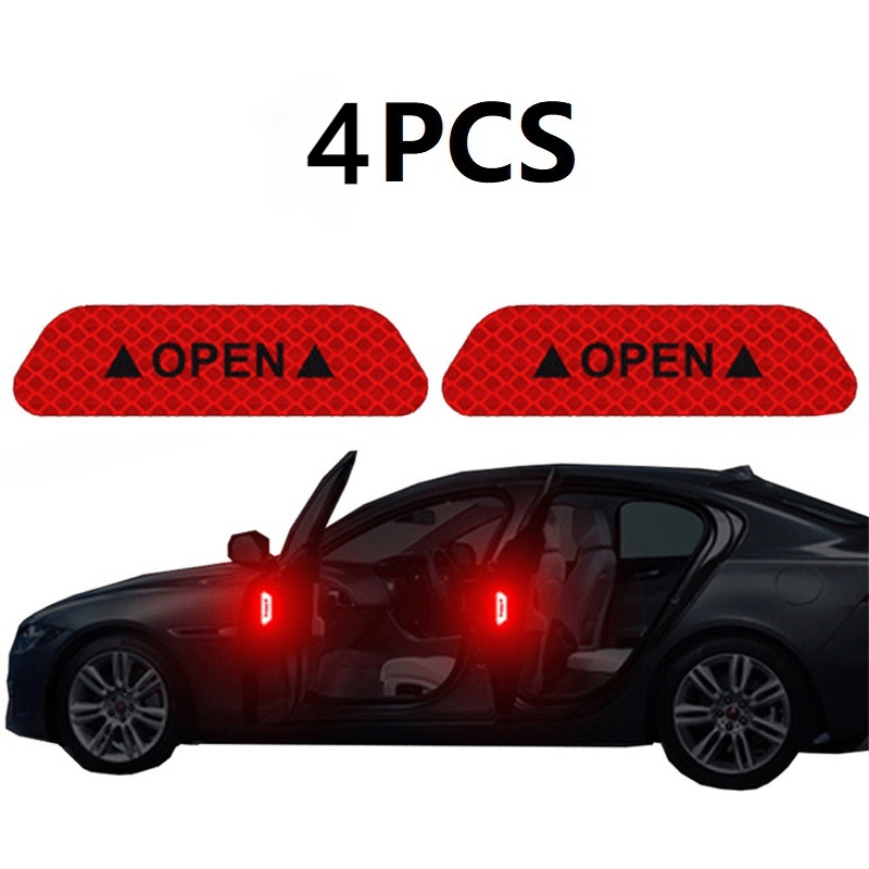 4PCS Car Door Reflective Warning Stickers: Increase Visibility & Safety