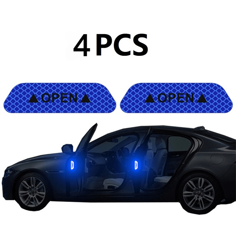 4PCS Car Door Reflective Warning Stickers: Increase Visibility & Safety