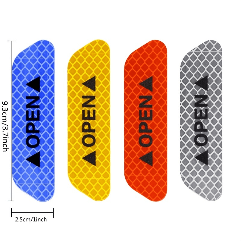 4PCS Car Door Reflective Warning Stickers: Increase Visibility & Safety