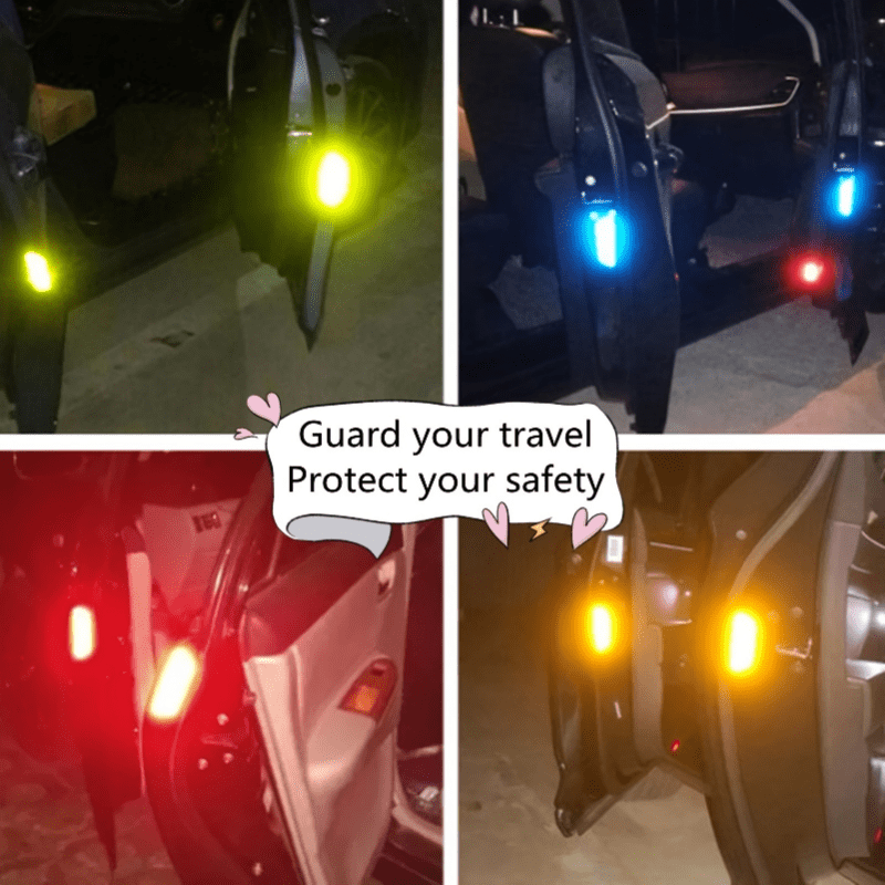 4PCS Car Door Reflective Warning Stickers: Increase Visibility & Safety