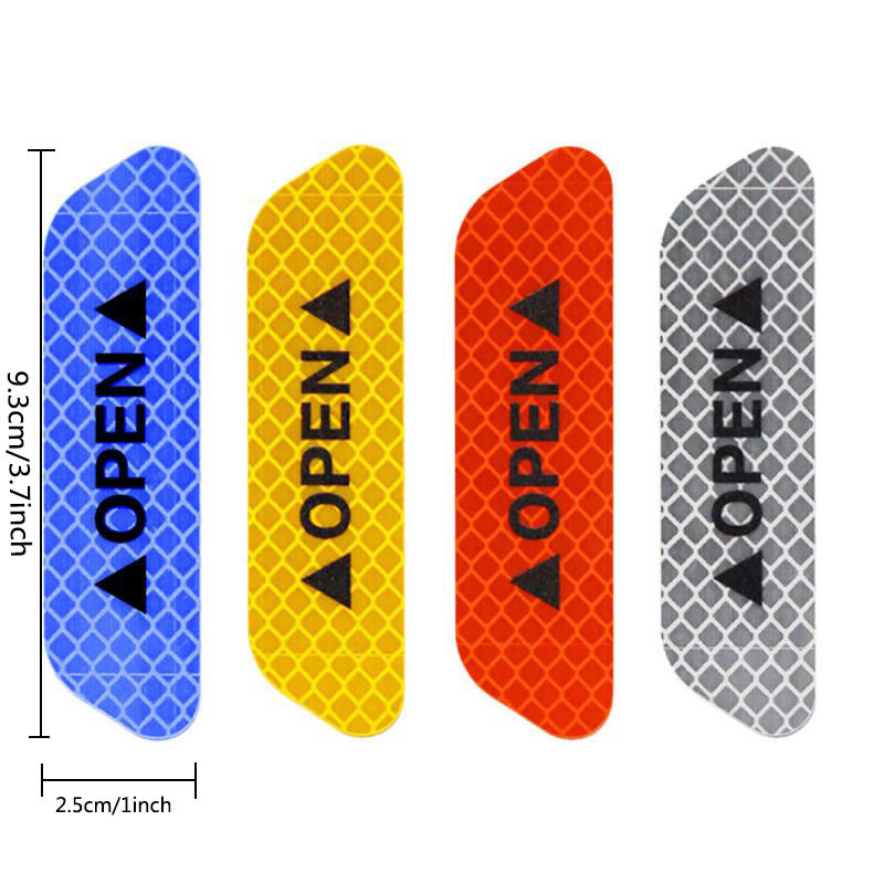 4PCS Car Door Reflective Warning Stickers: Increase Visibility & Safety