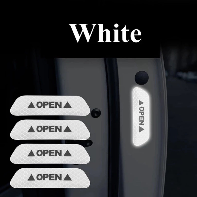 4PCS Car Door Reflective Warning Stickers: Increase Visibility & Safety