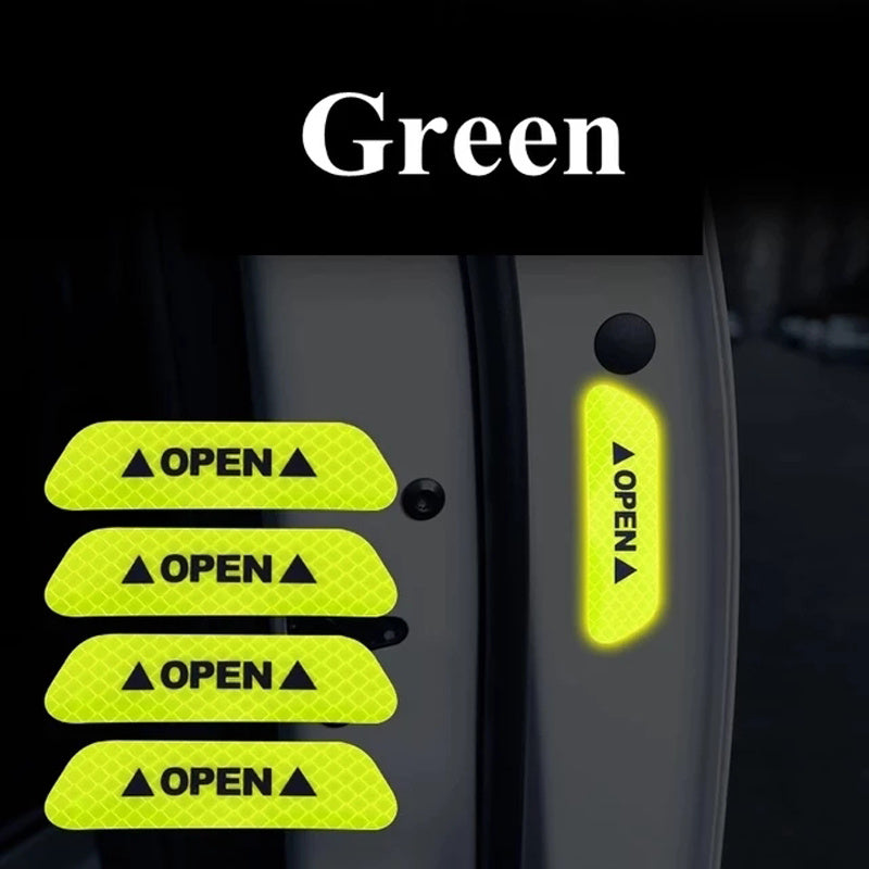 4PCS Car Door Reflective Warning Stickers: Increase Visibility & Safety