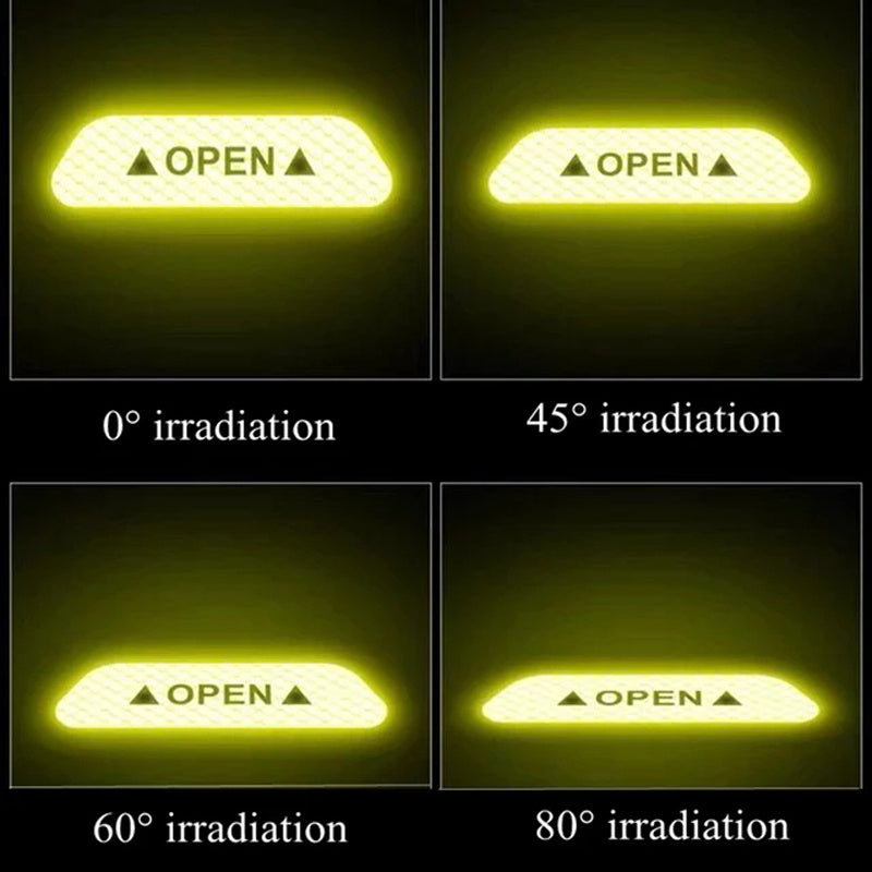 4PCS Car Door Reflective Warning Stickers: Increase Visibility & Safety