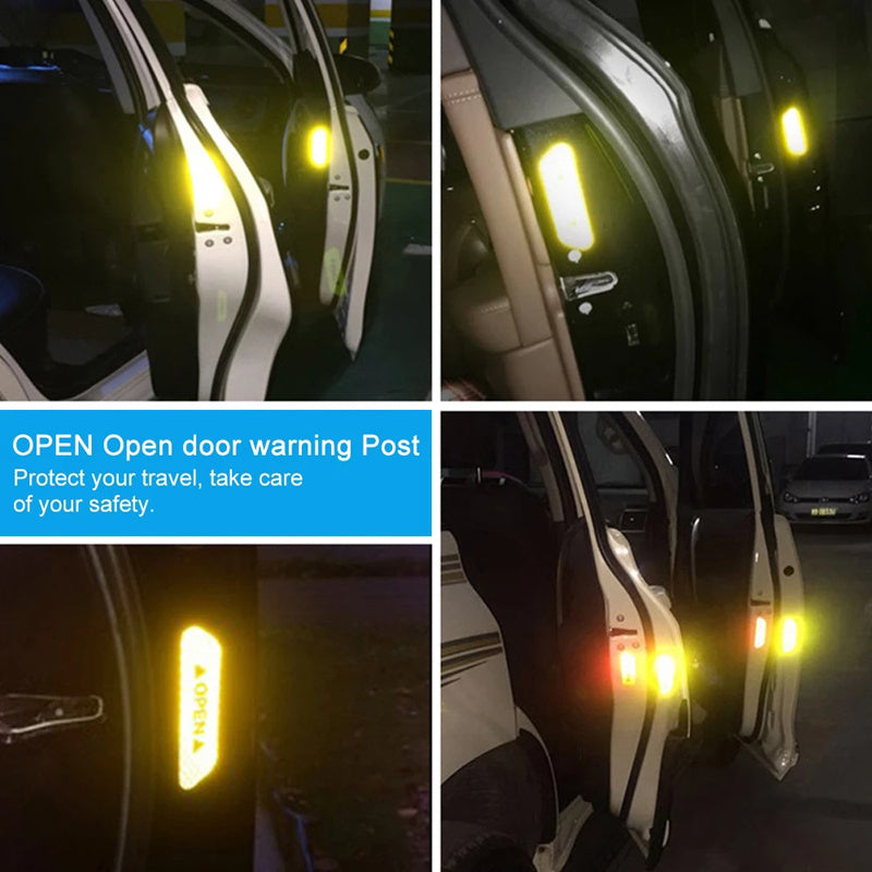 4PCS Car Door Reflective Warning Stickers: Increase Visibility & Safety