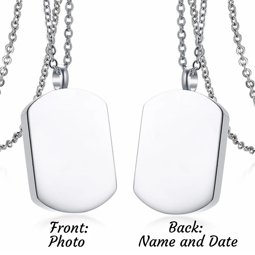 Personalized Ashes Necklace for Women Men Custom Engraving Photo & Text Cremation Jewelry Urn Necklace for Ashes Memorial