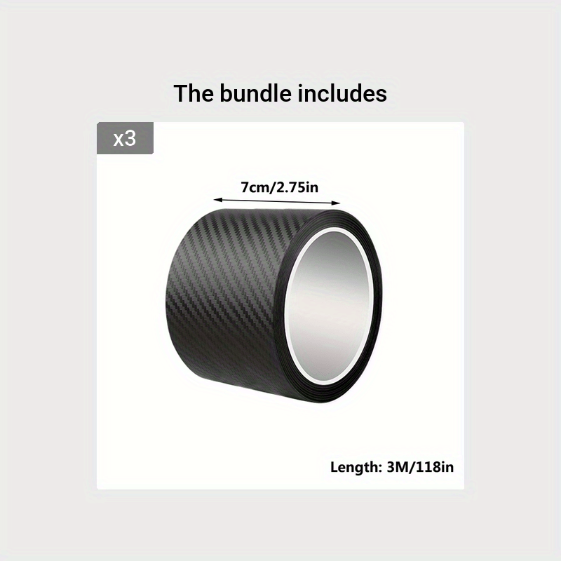 3D Carbon Fiber Sticker Car Threshold Protective Film Anti Scratch